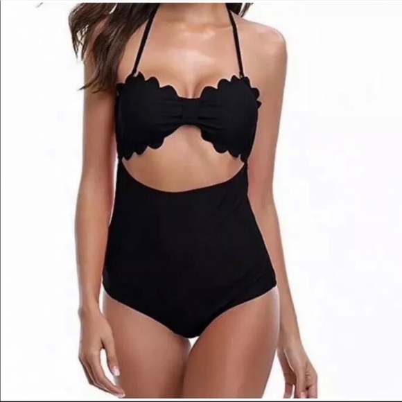 Cupshe black scalloped one piece Clearance